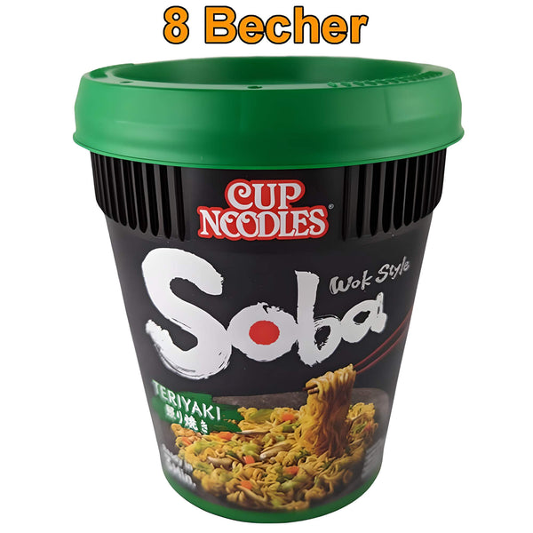 Nissin Soba Cup Noodles Wok Style Teriyaki 8er Pack (8 x 90g)