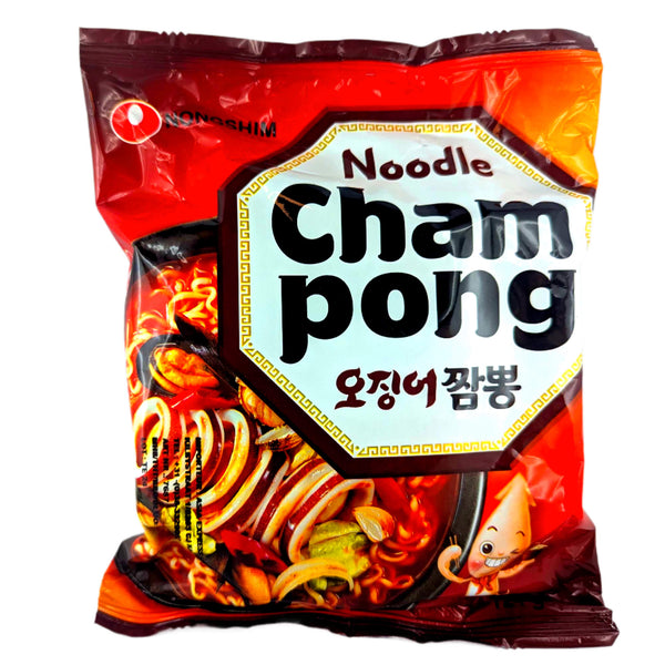 Лапша быстрого приготовления Nongshim Cham Pong с морепродуктами, острая упаковка из 20 штук (20 x 124 г)