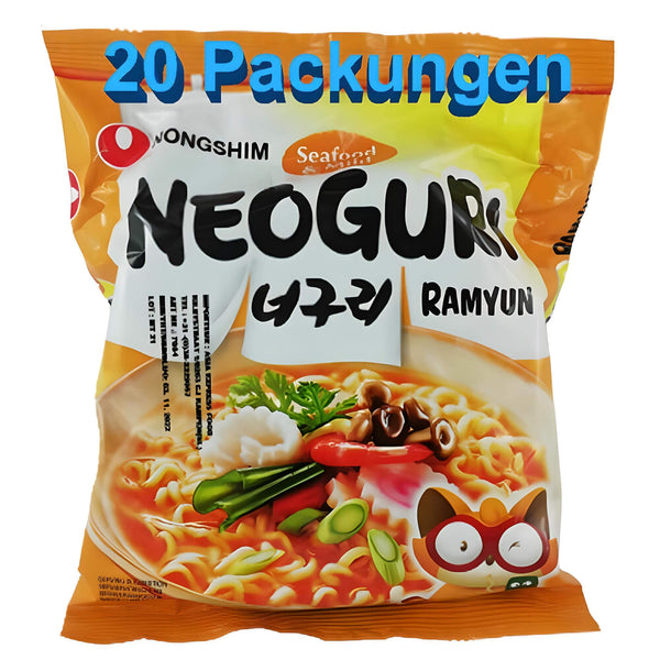 Nonshing Instant Nudeln Neoguri Meeresfrüchte & Mild 20er Pack (20 x 120g)