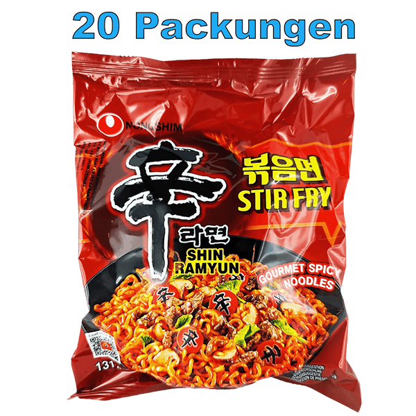 Nongshim Shin Ramyun Stir Fry Instant Nudeln Gourmet würzig 20er Pack (20 x 131g)