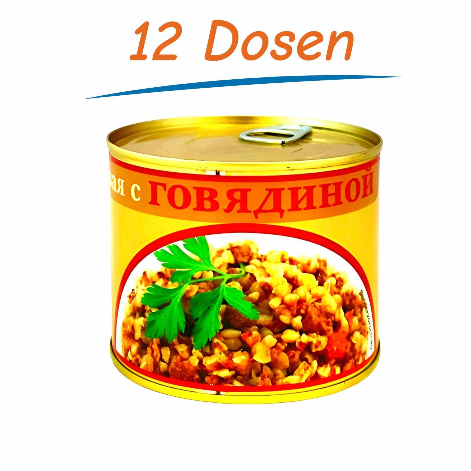 Buchweizen mit Rindfleisch Konserven 12 Dosen (12 x 525g)