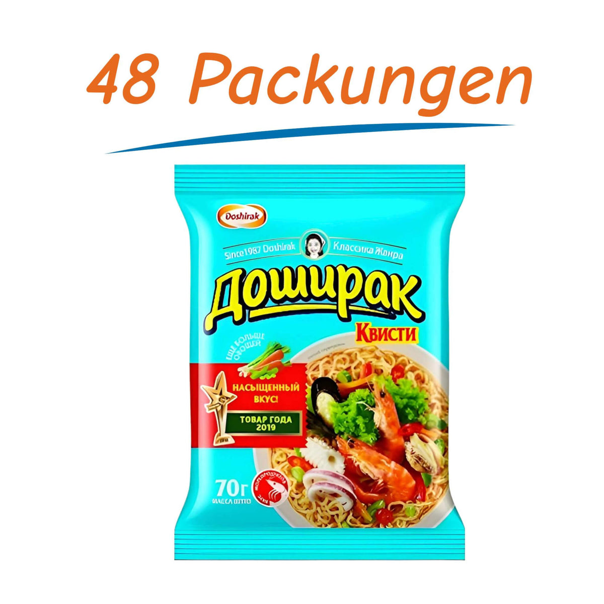 Doschirak Kvisti Instant Noodles Meeresfrüchte 48er Pack (48 x 70g)