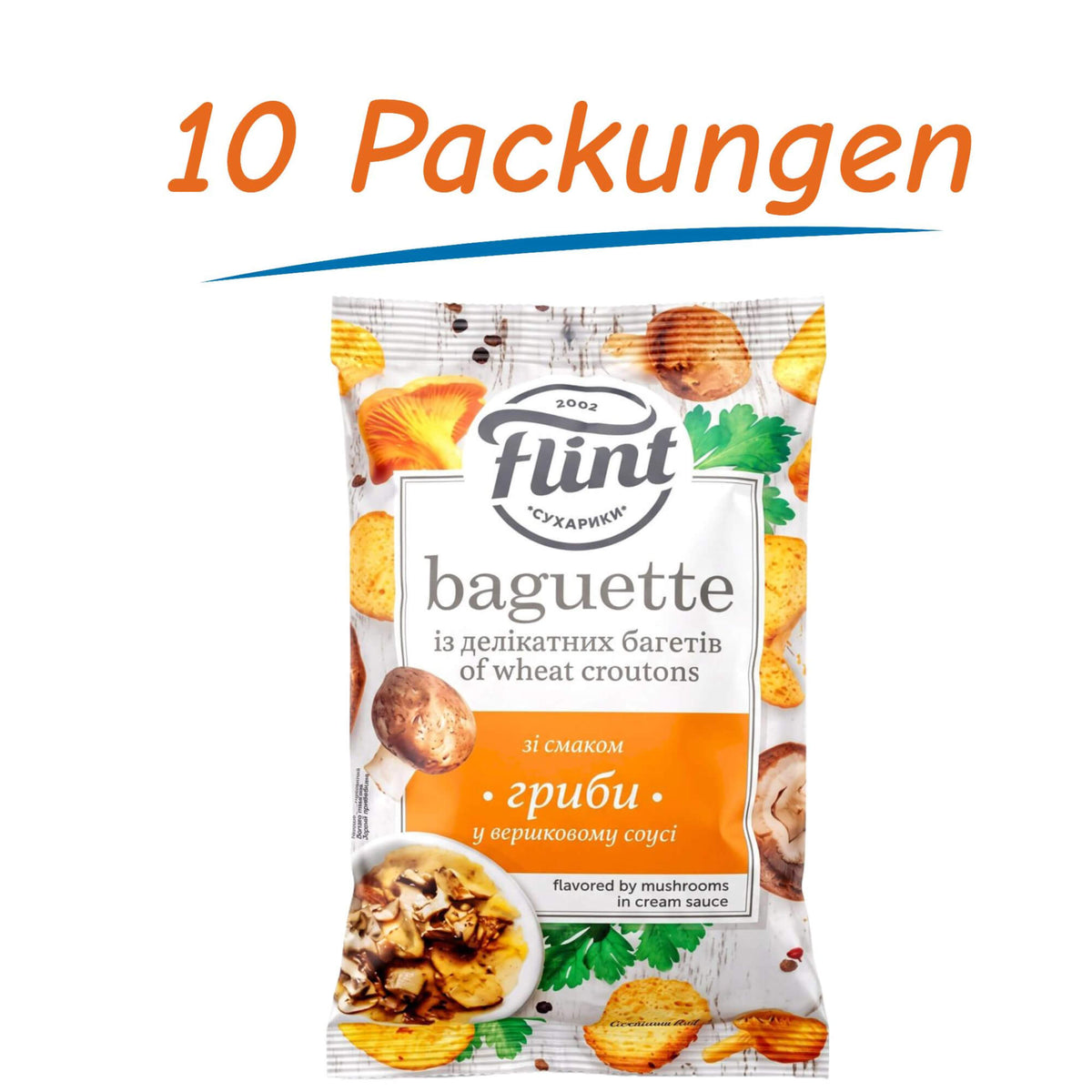 Flint Baguette mit Pilzgeschmack 10er Pack (10 x 60g)
