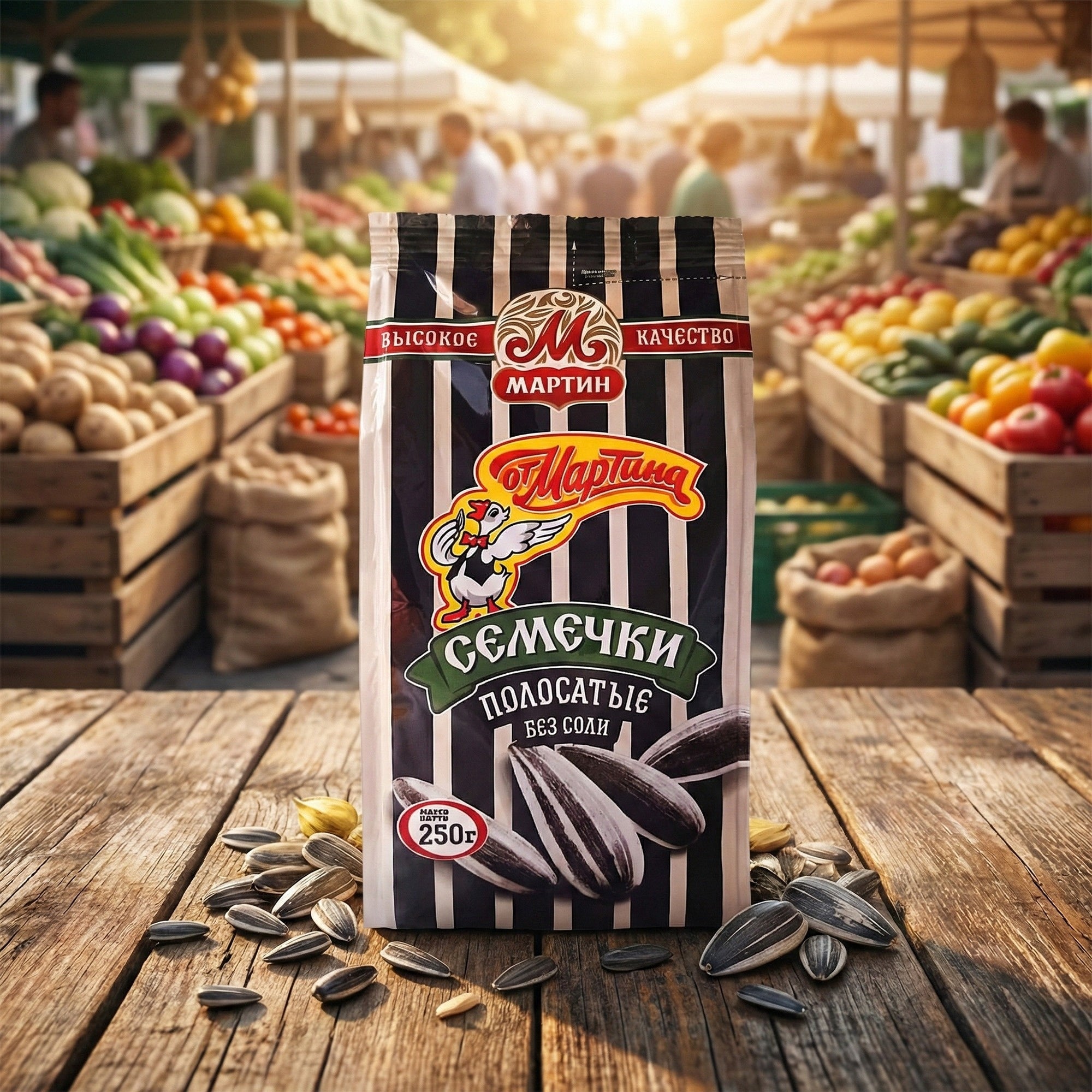 Ot Martina gestreifte Sonnenblumenkerne geröstet & ungesalzen 250g