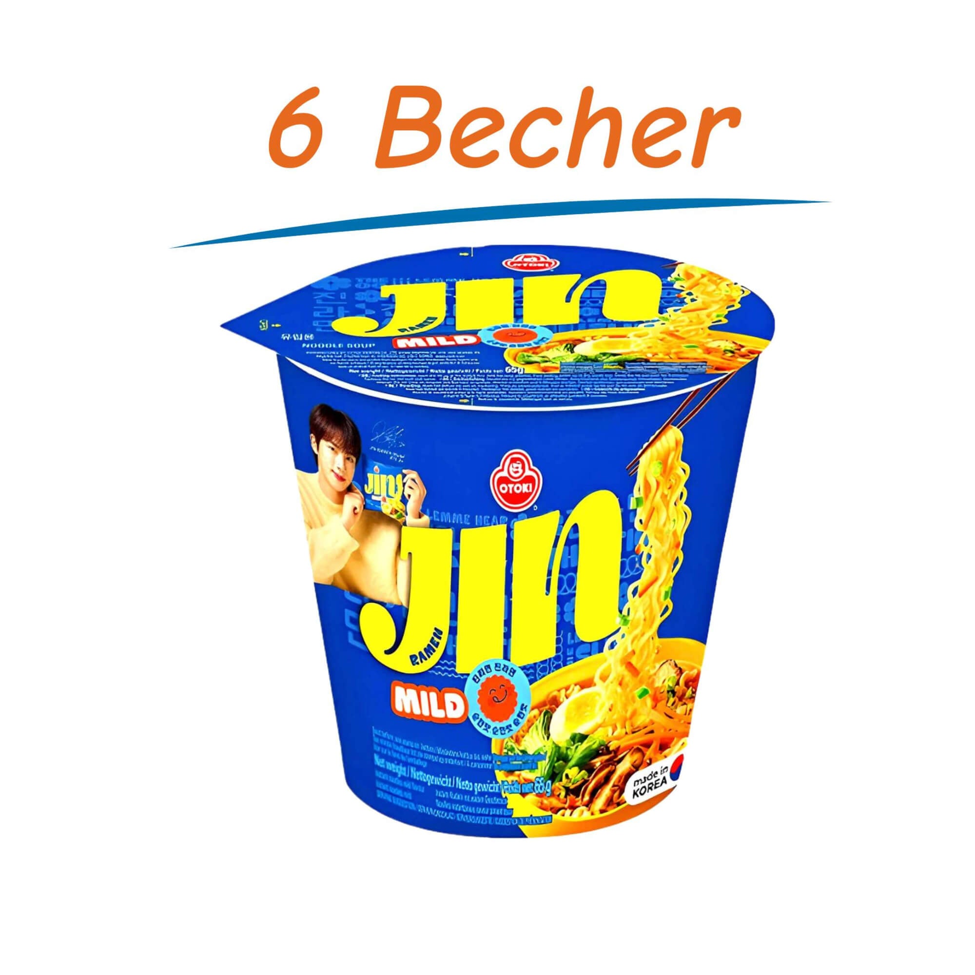 Otoki Jin Instant Noodles Mild 6er Pack (6 x 65g)