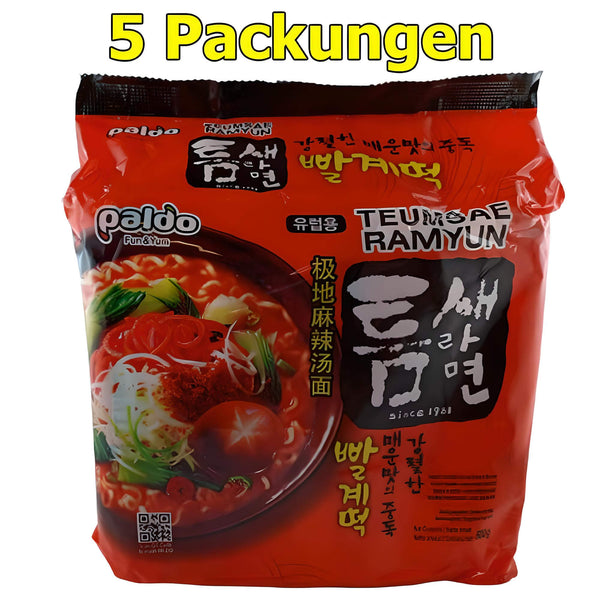 Paldo Teumsae Ramyun Instant Nudeln 5er Pack (5 x 120g)