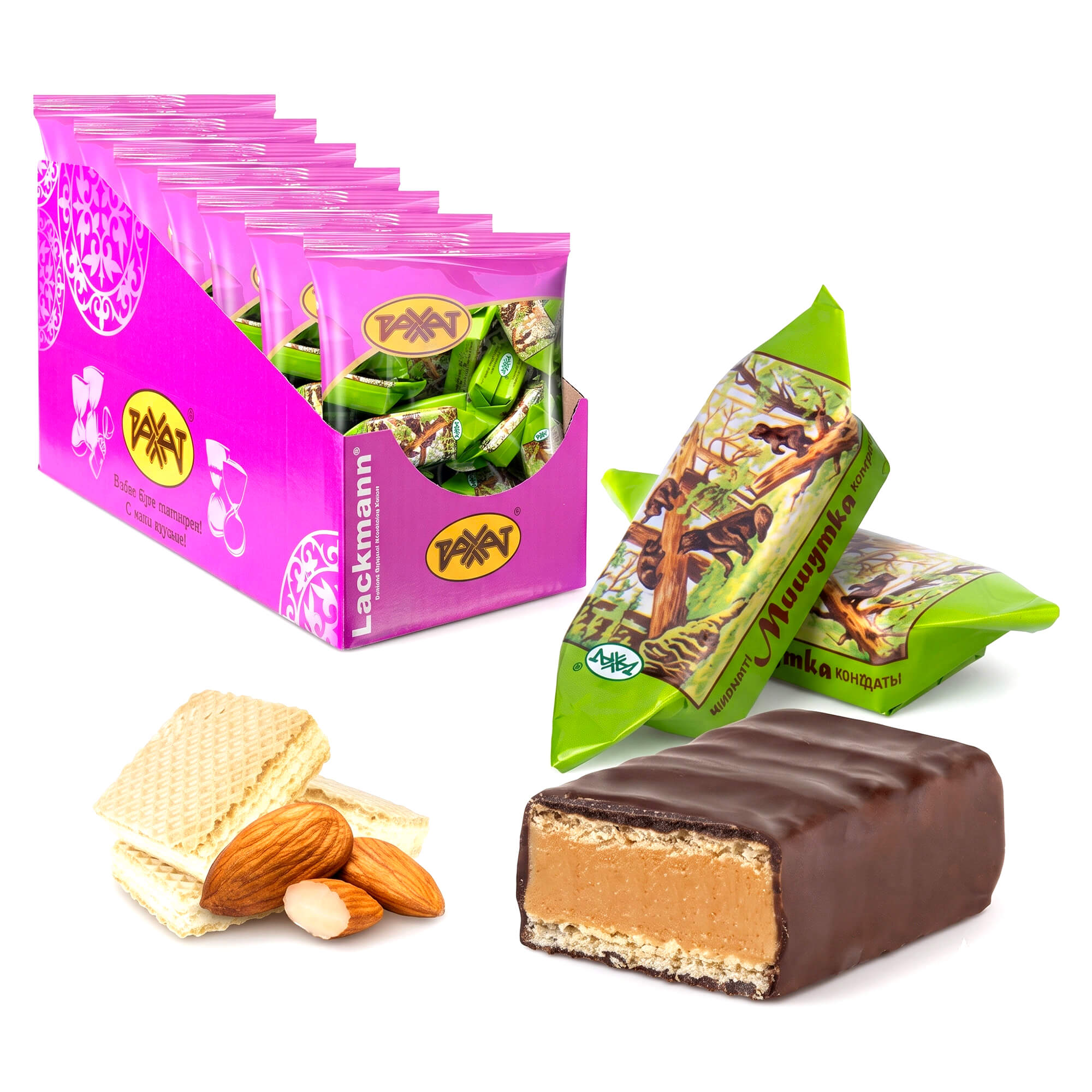 Rakhat Pralinen "Mischutka" mit Mandeln & Kakaoglasur 150g