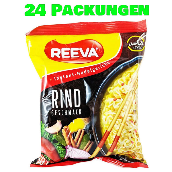Reeva Instant Noodles Rind asiatischer Art 24er Pack (24 x 60g)
