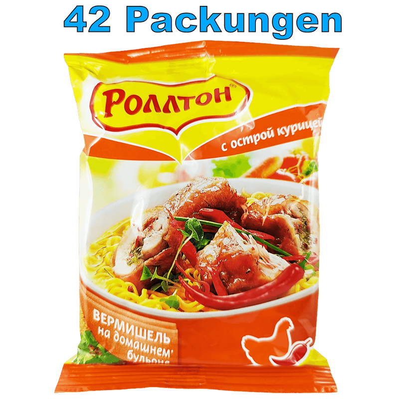 Rollton Instant Noodles Hähnchen Scharf (42 x 60g)