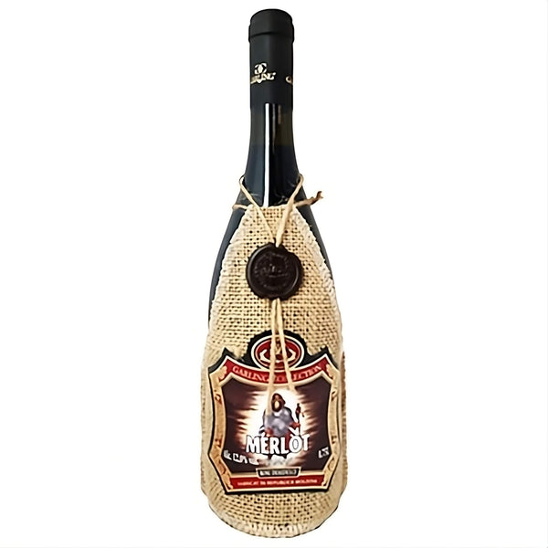 "Schamane" Rotwein Merlot mit Flaschenverkleidung lieblich 12,5% vol. 0,75L