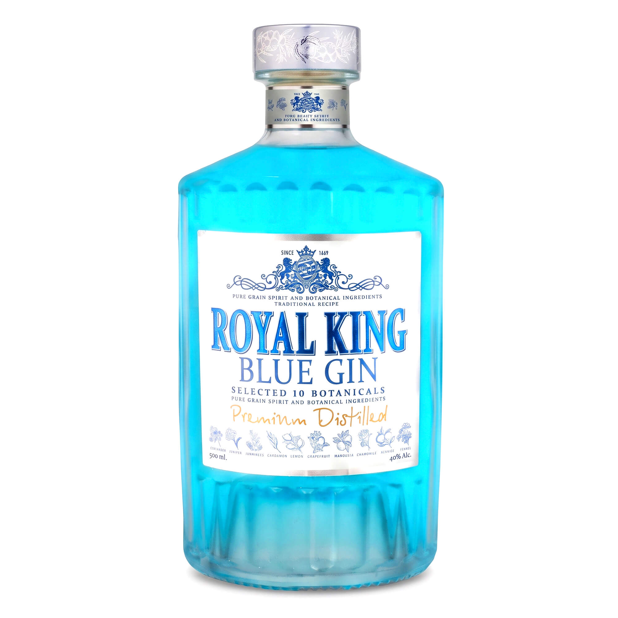 Royal King Blue Gin 40% vol. 0,5L