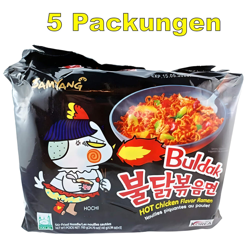 Samyang Instant Nudelgericht Huhn scharf 5er Pack (5 x 140g)