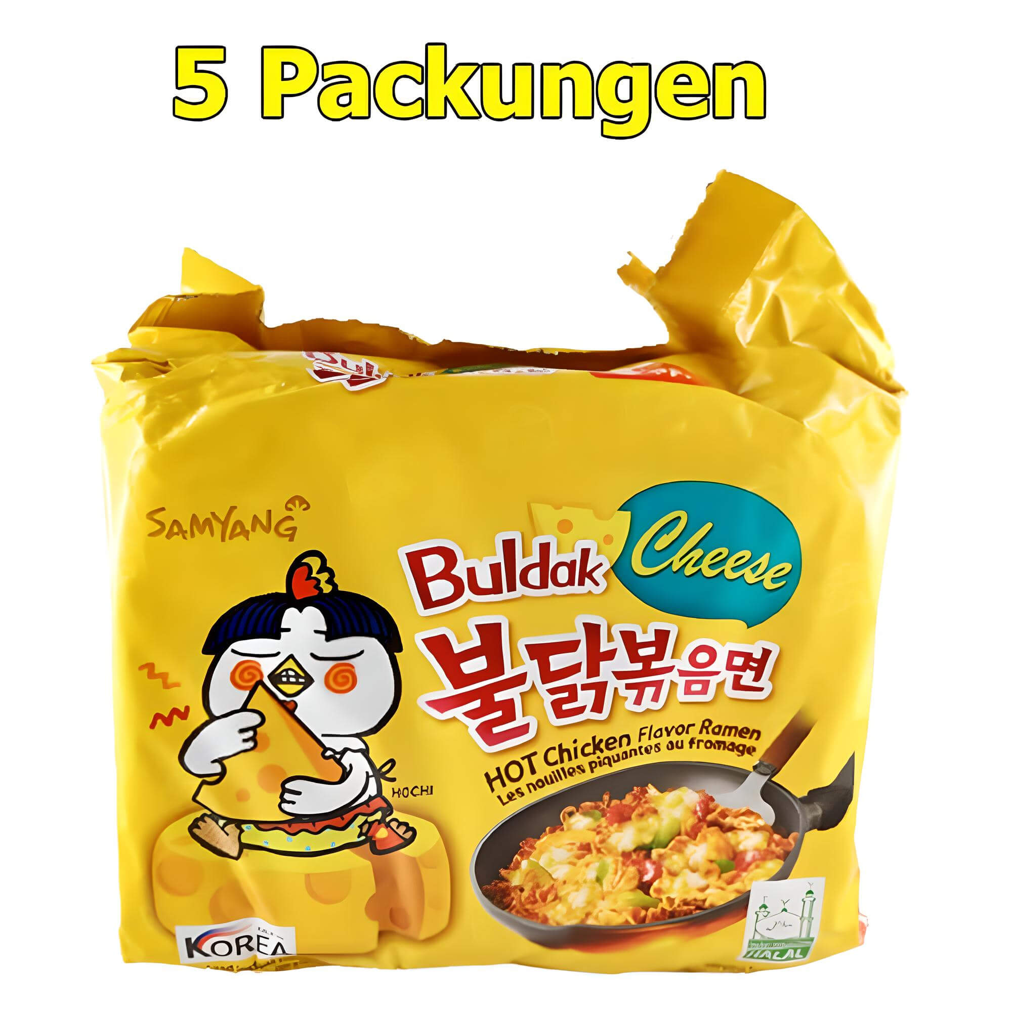 Samyang Buldak Ramen Hot Chicken Cheese 5er Pack (5 x 140g)