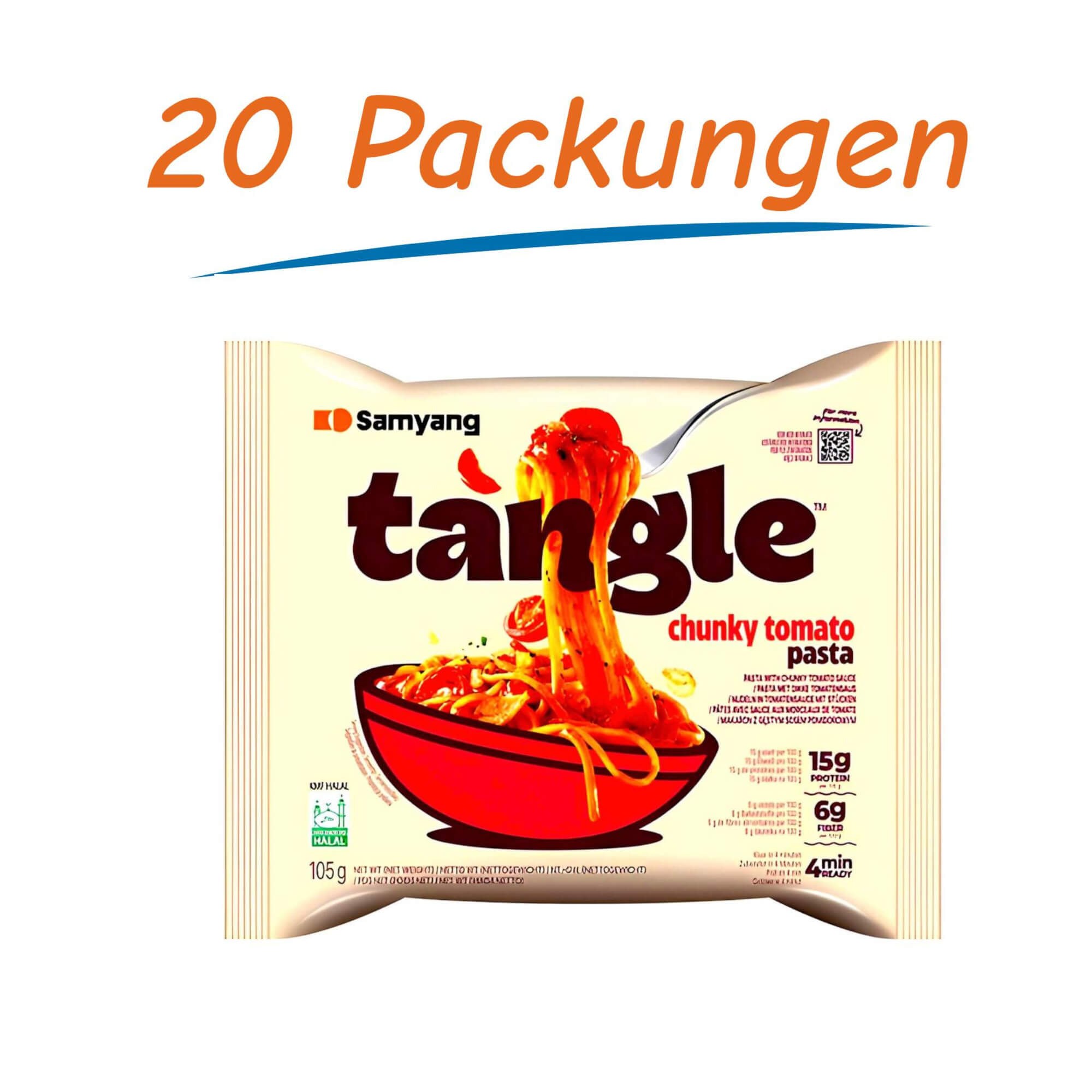 Samyang Tangle Instant Noodles in stückiger Tomatensauce 20er Pack (20 x 105g)