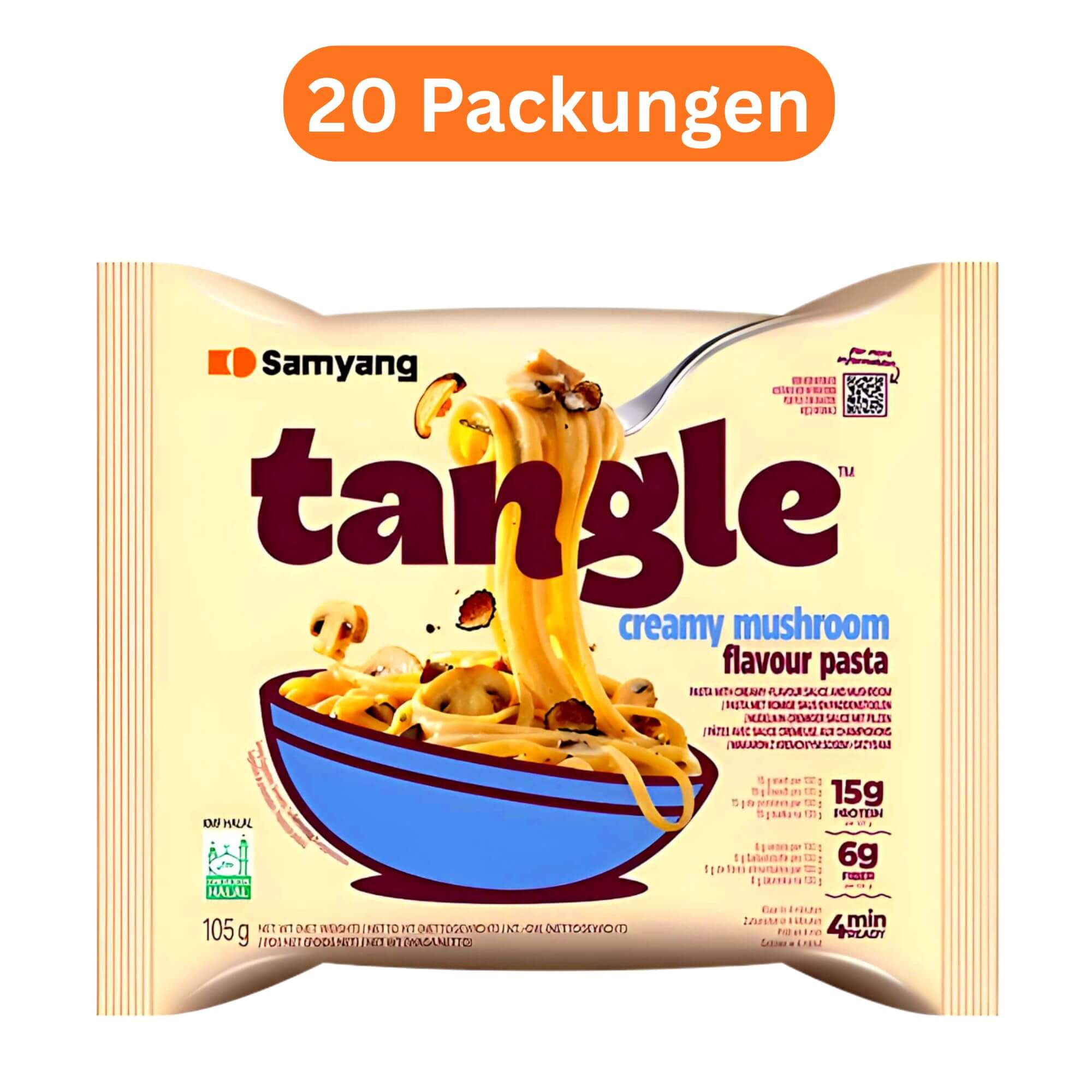 Samyang Tangle Instant Noodles mit cremiger Pilzsauce 20er Pack (20 x 105g)