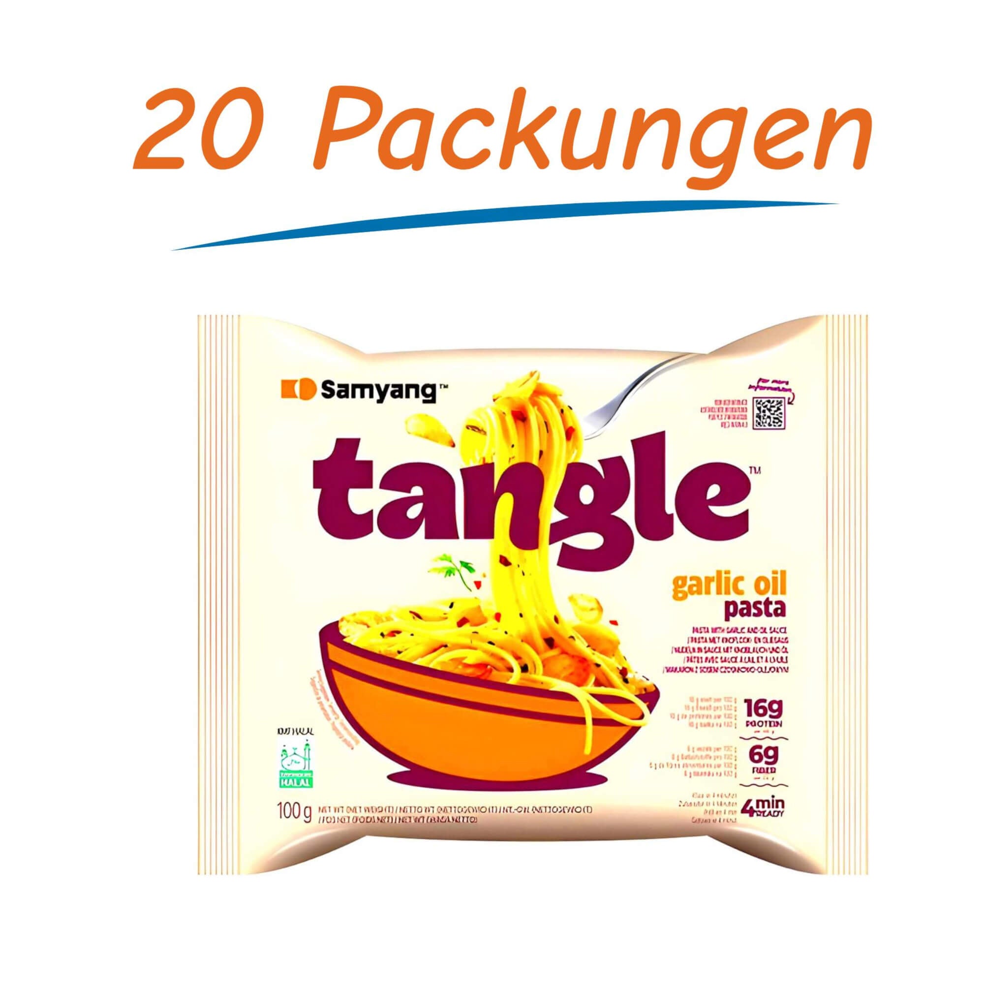 Samyang Tangle Instant Noodles mit Knoblauchöl 20er Pack (20 x 100g)