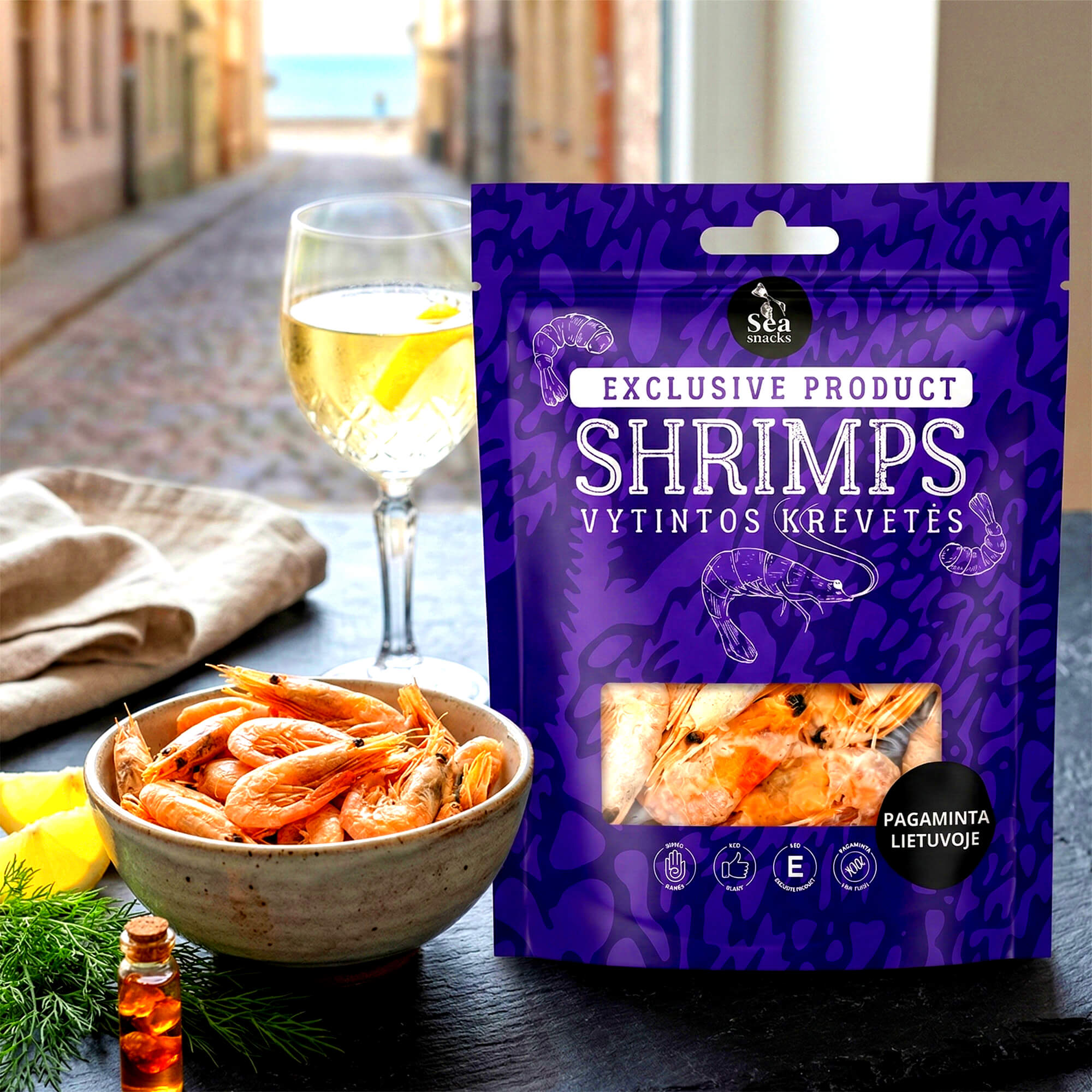 Sea Snacks Ungeschälte Grönlandgarnelen getrocknet & gesalzen 30g