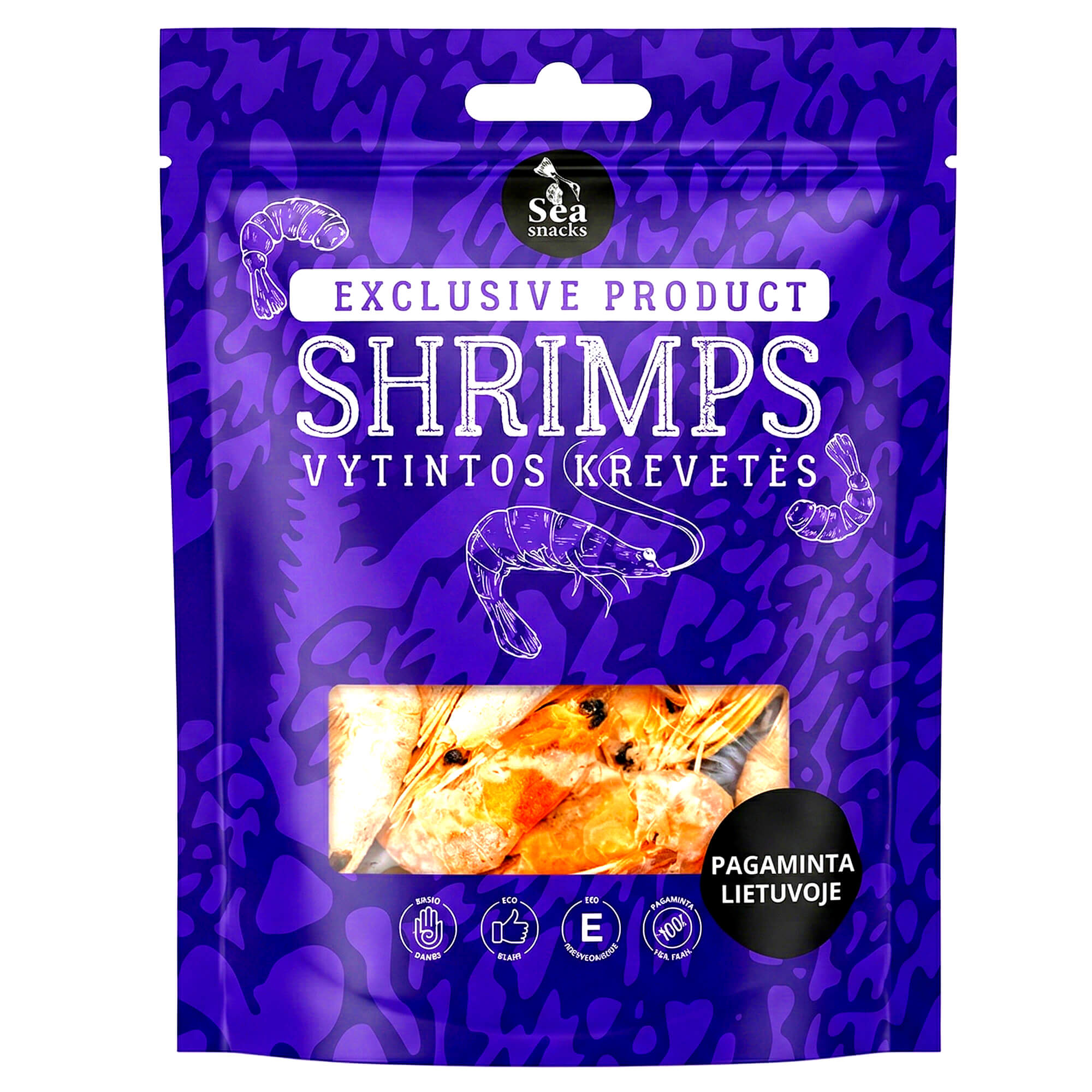 Sea Snacks Ungeschälte Grönlandgarnelen getrocknet & gesalzen 30g