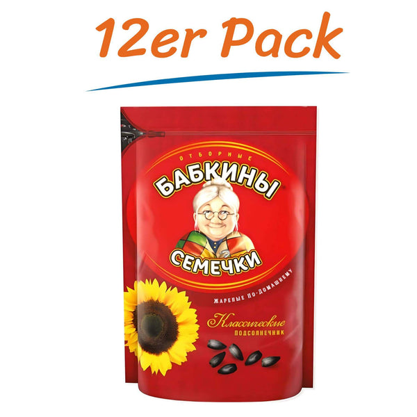 Babkiny Sonnenblumenkerne geröstet & ungesalzen 12 Packungen (12 x 300g)