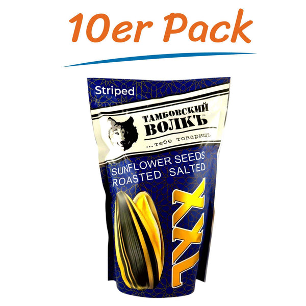 Gestreifte Sonnenblumenkerne Tambovsky Volk XXL geröstet & gesalzen 10er Pack (10 x 300g)