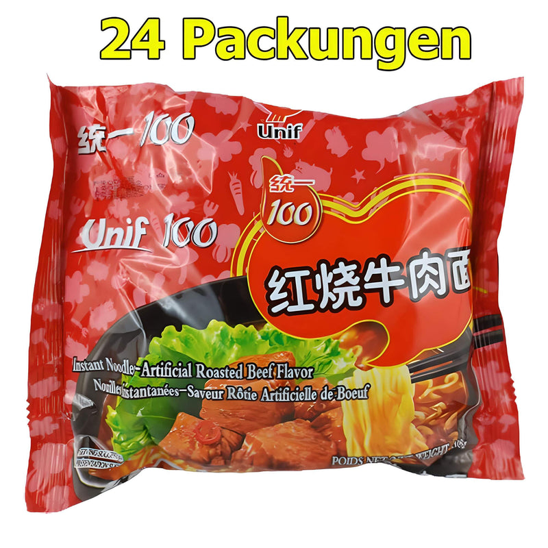 Unif 100 Instant Nudeln Rinderbraten 24er Pack (24 x 108g)