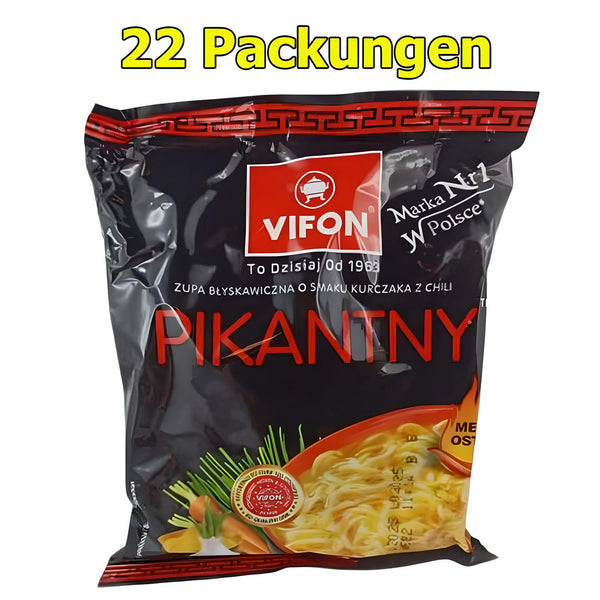 Vifon Pikantny Instant Nudeln Hähnchen scharf 22er Pack (22 x 70g)