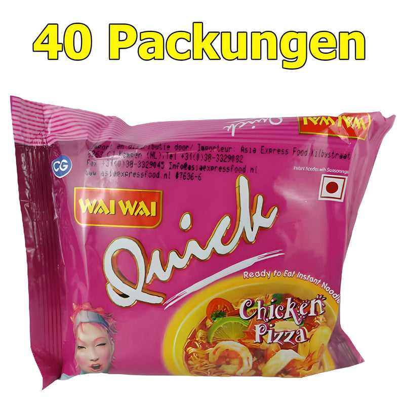 Wai Wai Instant Nudeln Chicken Pizza 40er Pack (40 x 75g)