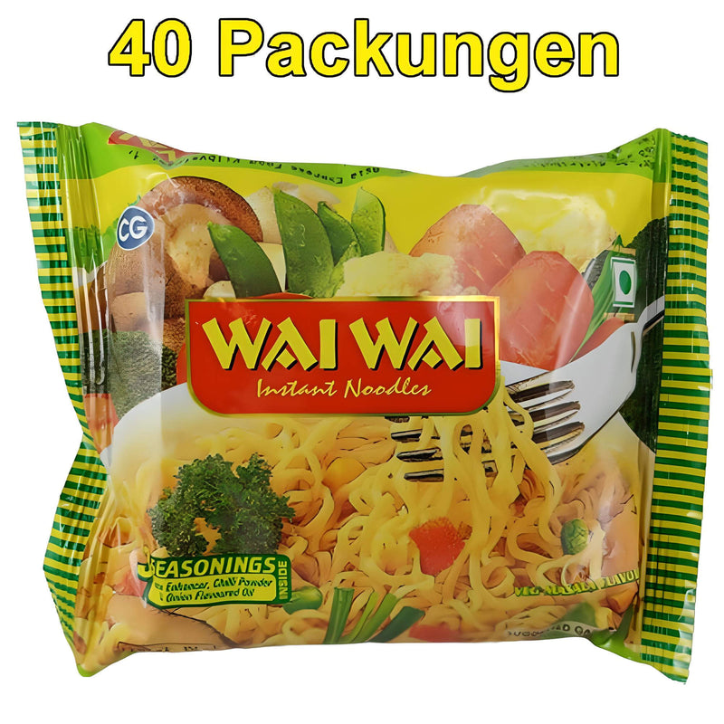 Wai Wai Instant Nudeln Masala Gemüse 40er Pack (40 x 75g)