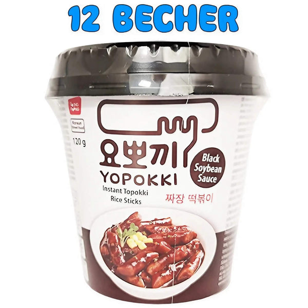 Yopokki Instant Jjajang Topokki Reiskuchen 12er Pack (1 Karton 12 x 120g)