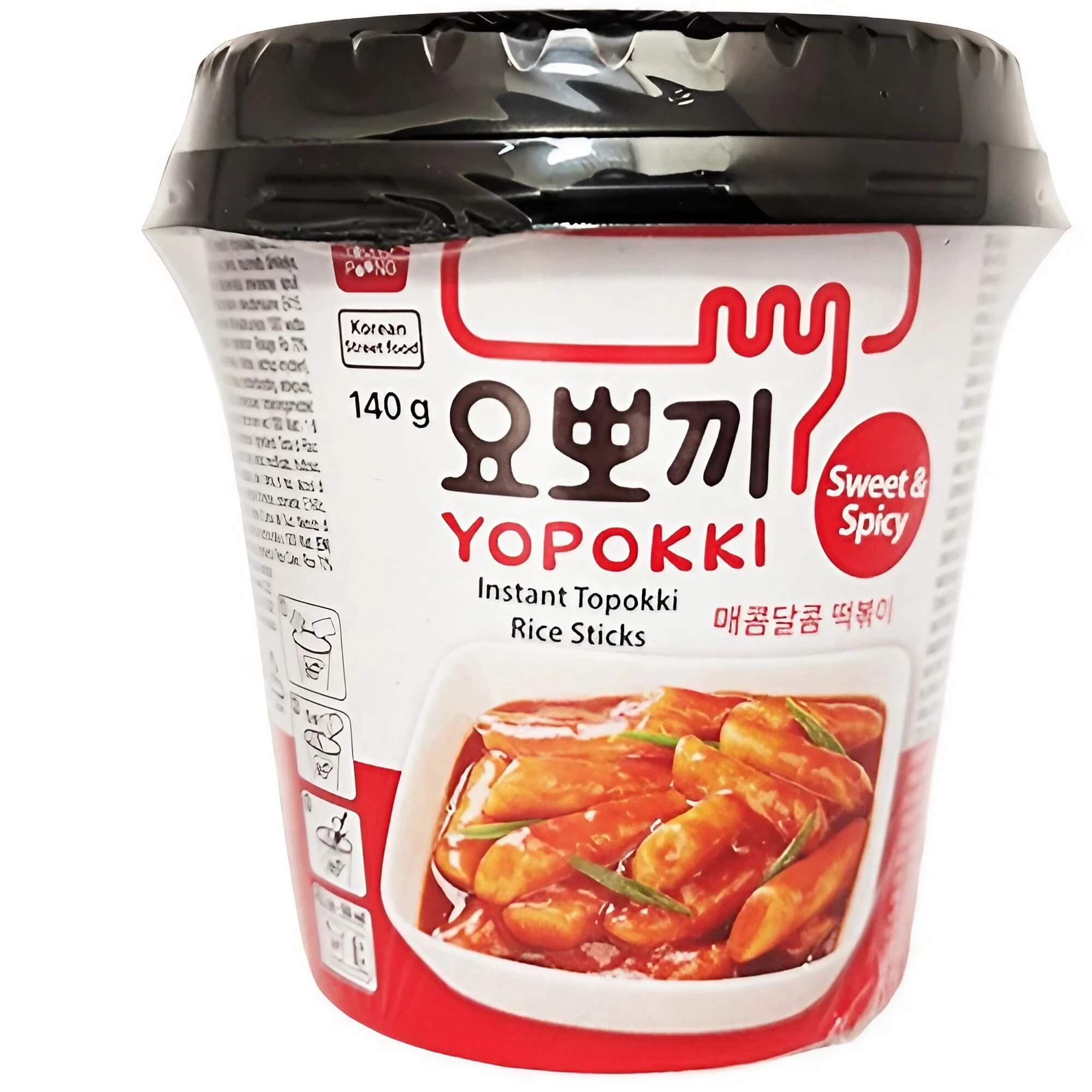 Yopokki Рисовый пирог Топокки быстрого приготовления сладкий и пряный 140г