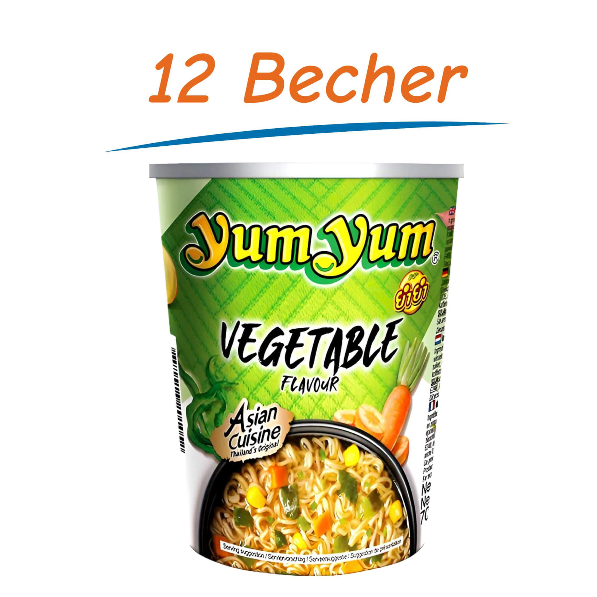 Yum Yum Cup Instant Noodles Vegetable 12er Pack  (12 x 70g)