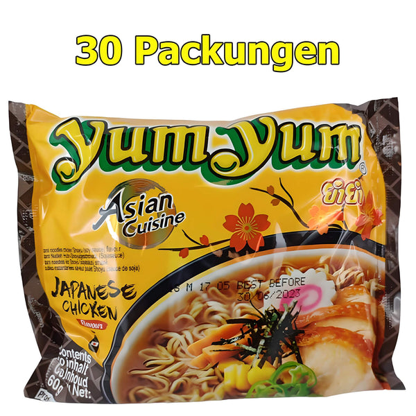 Yum Yum Instant Nudeln Japanese Chicken Shoyu 30er Pack  (30 x 60g)