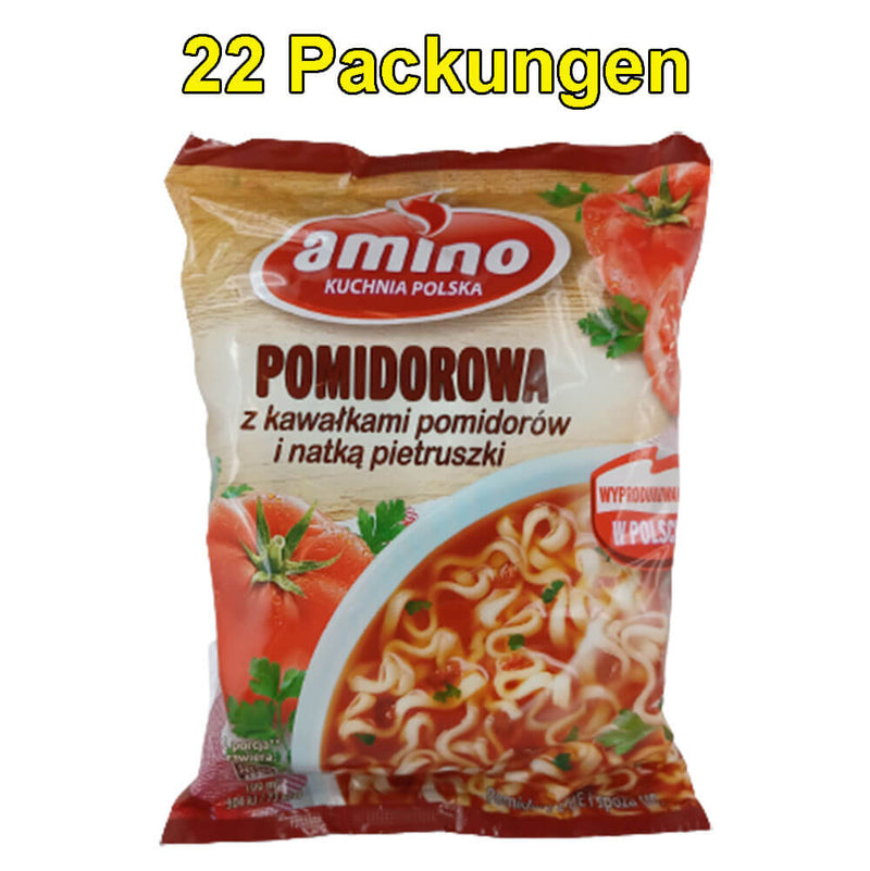 Польский томатный суп быстрого приготовления Amino Pomidorowa, упаковка из 22 шт. (22 x 61 г)