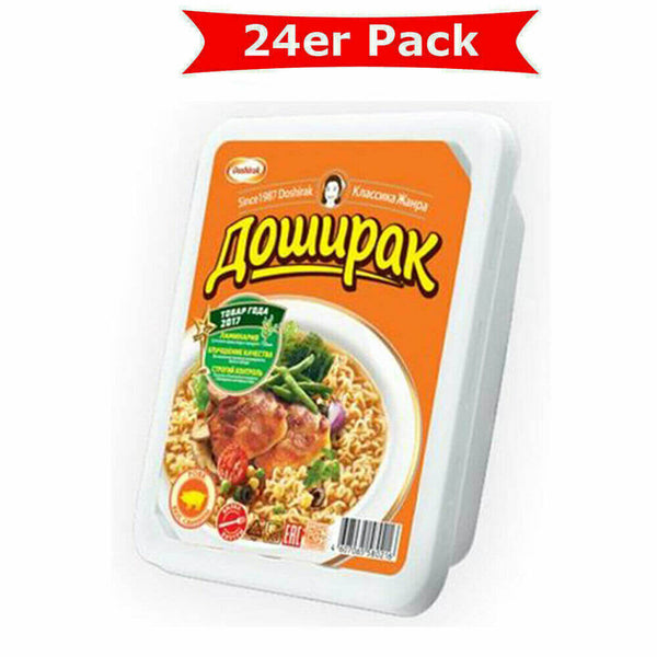 1 упаковка лапши быстрого приготовления «Дощирак» с курицей, острой, 24 шт. (24 x 90 г)