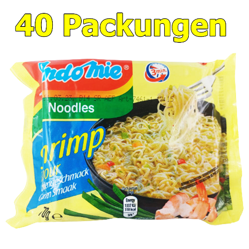 Лапша быстрого приготовления Indomie Noodles с креветками, упаковка из 40 шт. (40 x 70 г)