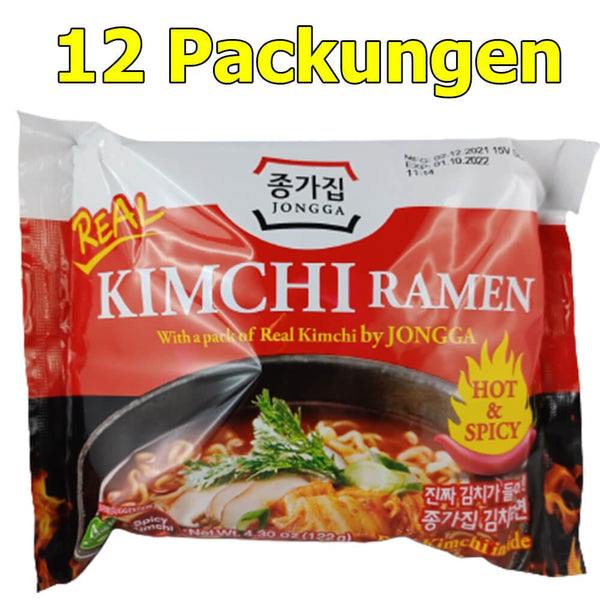 Jongga Kimchi Ramen Instant Nudeln würzig 12er Pack (12 x 122g) - McMarkt.de