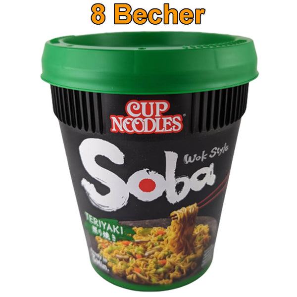 Nissin Soba Cup Noodles Wok Style Teriyaki 8er Pack (8 x 90g)