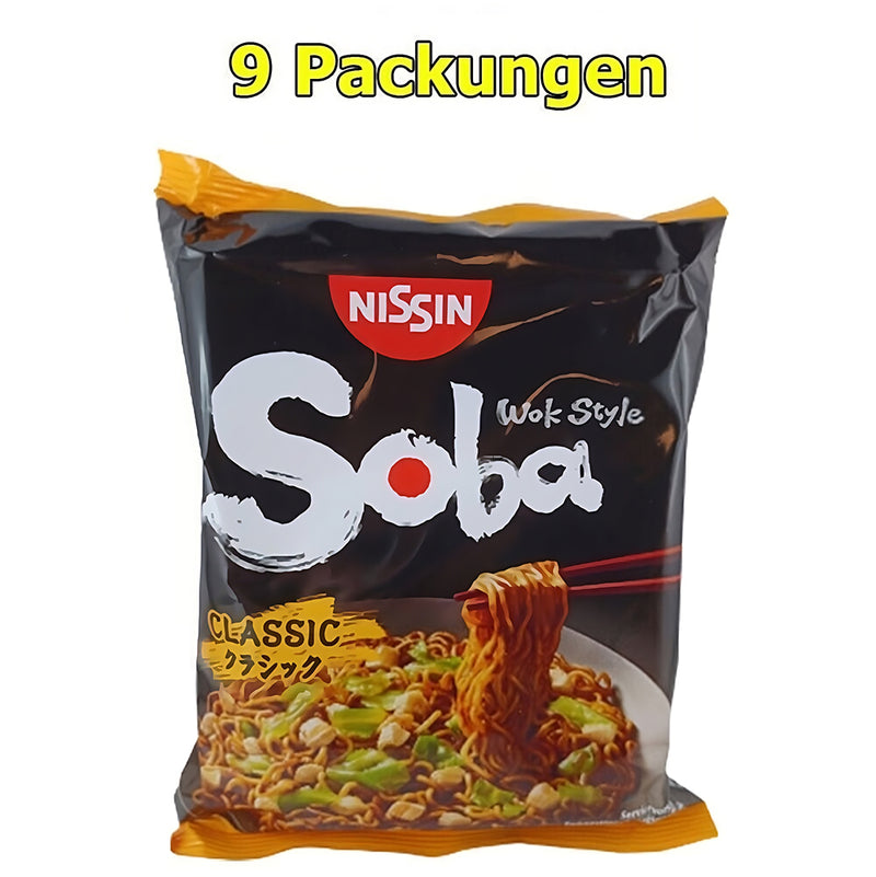 Nissin Instant Noodles Soba Wok Style Упаковка из 9 штук (9 x 109 г)