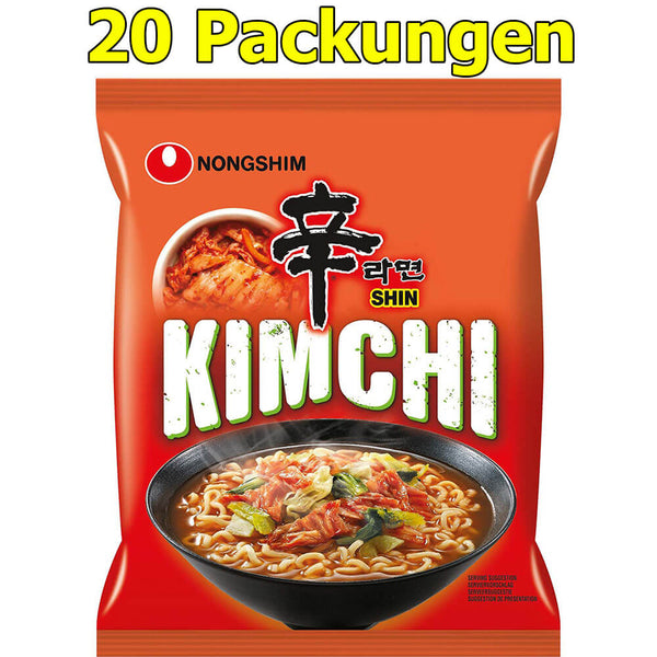 Лапша быстрого приготовления Nongshim Kimchi, упаковка из 20 штук (20 x 120 г)