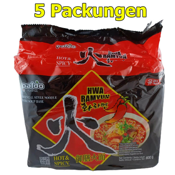Paldo Hwa Ramyun Instant Nudeln scharf & würzig 5er Pack (5 x 120g)