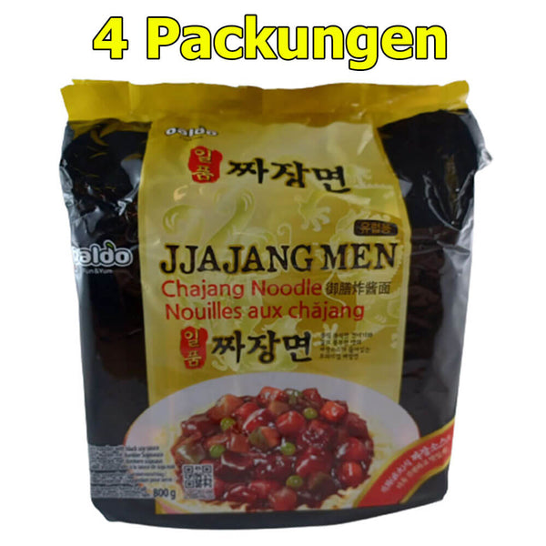 Paldo Jjajang Men Instant Nudeln 4er Pack (4 x 200g)