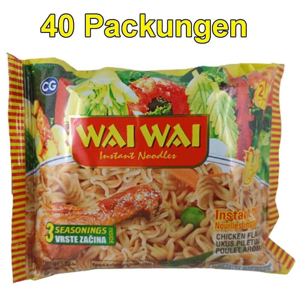 Куриная лапша быстрого приготовления Wai Wai, упаковка из 40 штук (40 x 75 г)