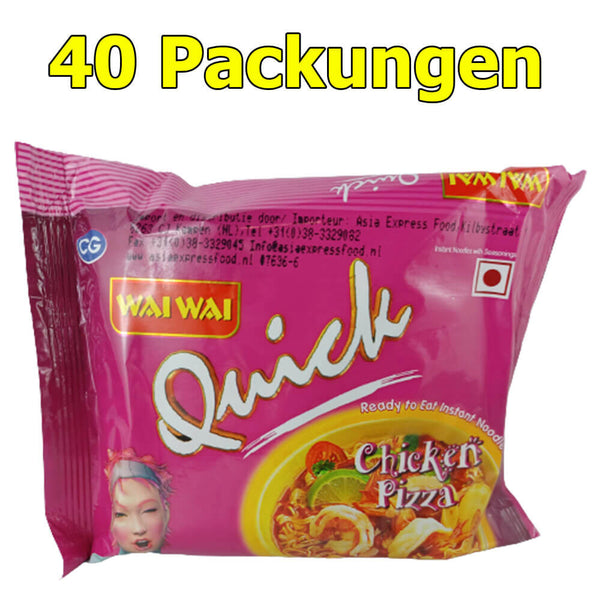 Wai Wai Instant Nudeln Chicken Pizza 40er Pack (40 x 75g)