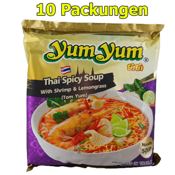 Тайская лапша быстрого приготовления Yum Yum, упаковка из 10 штук (10 x 100 г)